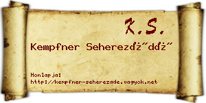 Kempfner Seherezádé névjegykártya